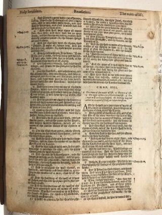 Rare Vintage Authentic Bible Leaf 1st Edition King James 1611 Revelation 21 - 22