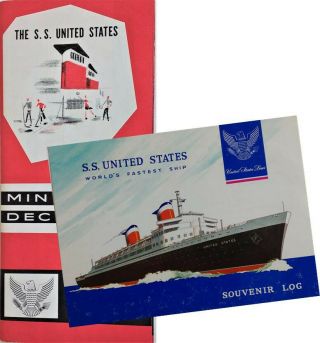United States Lines - Ss.  United States Miniature Deck Plan & Souvenir Log