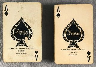 Vintage 1940 ' s pin - up playing cards 2 complete 52 card decks plus jokers 2
