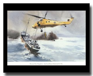 Westland Wessex Hc2 Helicopter Raf 22 Squadron Search & Rescue Framed Picture