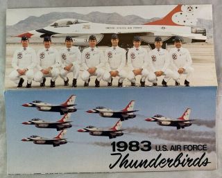 1983 Usaf Thunderbirds F - 16 Airshow Aviation Brochure Program