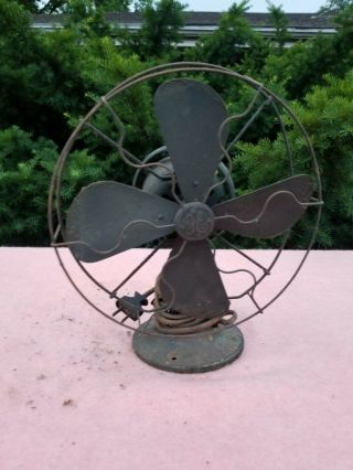 Barn Find 1 Antique Brass Cast Iron Electric Oscillating Fan - General Electric
