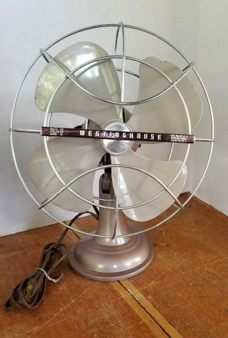 Vintage Westinghouse Electric Oscillating Fan Cat.  No.  10 La 4