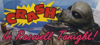 Crash In Roswell Tonight Bumper Sticker Ufo Area 51