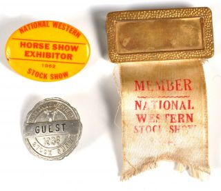 1936 1962 National Western Stock Show Denver Colorado Pins Horse Exhibitor