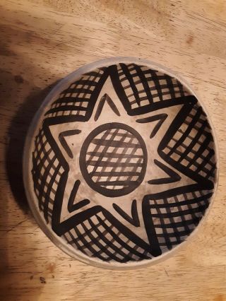 Old Indian Small Pottery Bowl W/ Design Fresh Estate Find