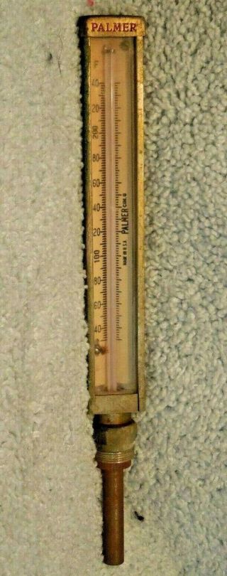 Vintage Palmer Thermometer Boiler Steampunk 30 - 240 Degrees Fahrenheit