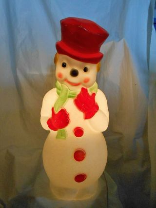 Vintage Carolina Enterp.  Snowman Blow Mold Christmas Decoration 1973