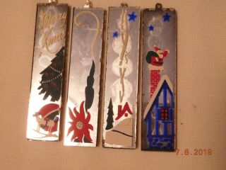 6 Antique Dun - Lap Mirrorettes Mirror 2 Sided Hand Painted Glass Christmas Orname 4