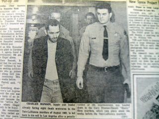 1971 Newspaper Serial Killer Charles Manson Guilty & Sentenced To Life In Prison