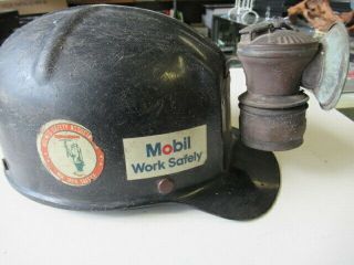 Vintage Coal Mining Hat With Lamp