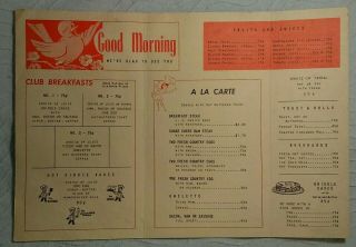 1950 ' S LONG CHAMP & RICE ' S DINING SALON MENUS AMARILLO TX,  TRAVELMAT & POSTCARD 2