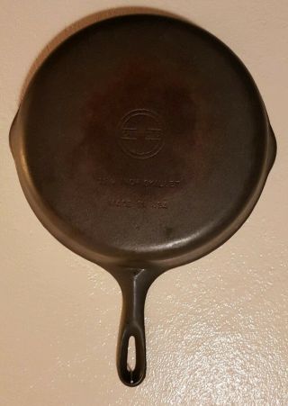 Vintage Griswold 10a Cast Iron Skillet Frying Pan W/small Block Logo Sits Flat