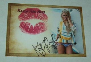 2018 Collectors Expo Playboy Model Kayla Rae Reid Autographed Kiss Print Card
