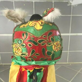 Vintage Chinese Paper Mache Lion/Dragon Parade Puppet Mask Small 3