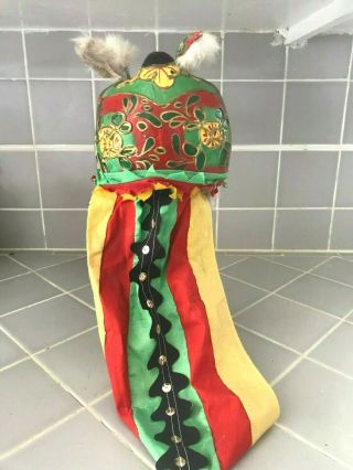 Vintage Chinese Paper Mache Lion/Dragon Parade Puppet Mask Small 4