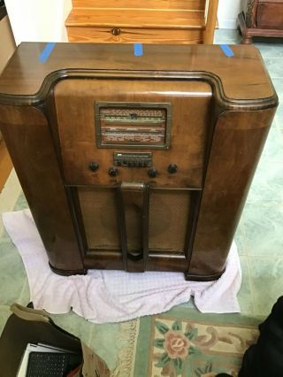 Marconi Vintage Console Radio With Spare Tubes