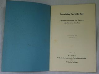 1943 Introducing The Slide Rule by Winsco Paperback Book 2