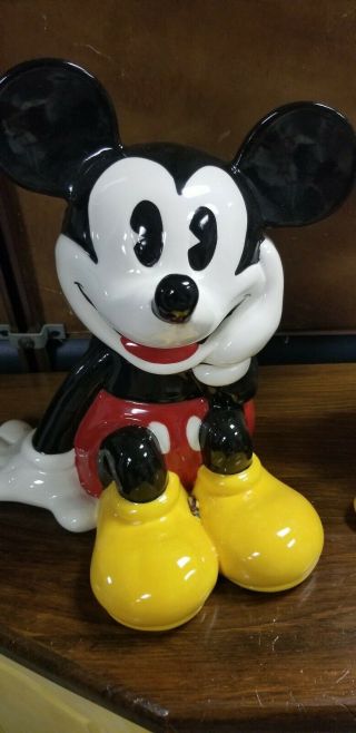 Disney ' s Mickey and Minnie Mouse Cookie Jar Treasure Craft Made in Mexico Set 2