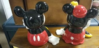Disney ' s Mickey and Minnie Mouse Cookie Jar Treasure Craft Made in Mexico Set 4