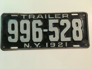 1921 York License Plate Trailer Rare Type All