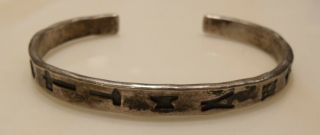 Antique Navajo Indian Trade Sterling Silver 31g Hallmarked/dated Cuff Bracelet