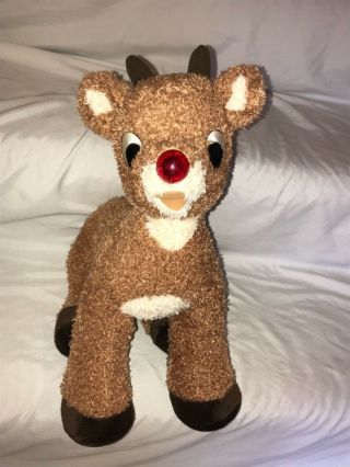 Build A Bear Rudolph The Red Nosed Reindeer Plush 15 " Nose Lights Up And Talks