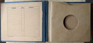 78 rpm 10” RECORD ALBUM BINDER HOLDER STORAGE BOOK holds 12 records BLUE color 3