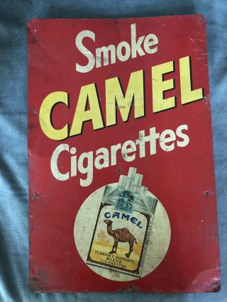 Vintage Camel Cigarette Tin Advertising Sign