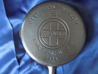 Vtg Griswold No 5 Cast Iron Skillet 724 C Large Block Logo Erie Pa Usa Antique