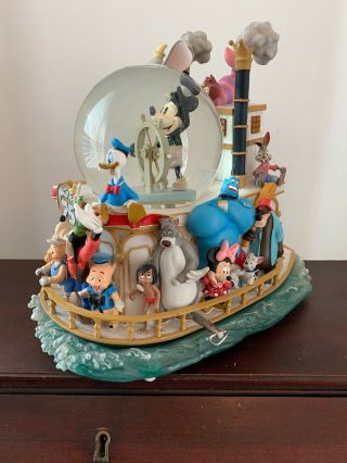 Disney Mickeys 75th Anniversary Steamboat Willie Musical Snowglobe