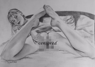 Female Nude Erotik Akt Pin Up Art Pencil Drawing By Neca_art