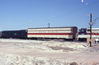 Auto - Train Boxcar Railroad Locomotive Southern Car Sanford Fl Orig Photo Slide
