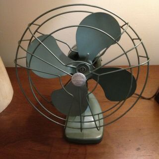 Vintage Mid Century Green Kenmore Table Top/wall Mount 10 " Ocillating Fan