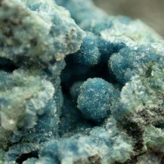 Wavellite Blue Crystals On Matrix Rare Locality Pansberg,  Germany