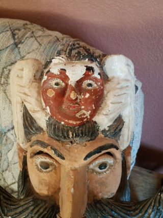 Antique Mexican Folk Art Dance Mask or Wall Hanging OLD MORO MASK 5