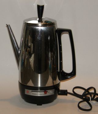 Vintage Toastmaster Percolator Coffee Pot Maker 3 - 12 Cup Chrome Model 522 Exc