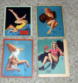 1940s 4 Diff Pin Up Girl Calendar Tops By Earl Moran 93