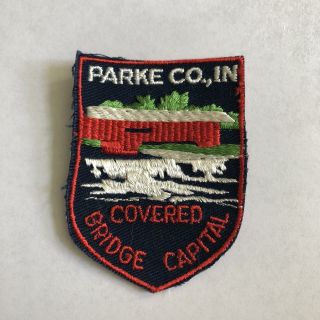 Parke Co Indiana Covered Bridge Capital Embroidered Patch Souvenir Collectible
