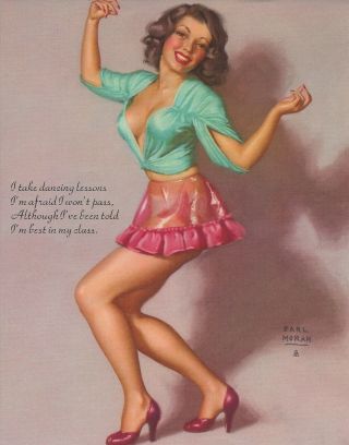 1940s Pin Up Girl Lithograph By Earl Moran Best In My Class 148