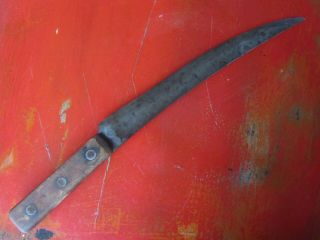 Large Vintage Foster Bros.  Carbon Steel Butcher Knife 17 Inches