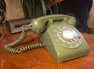 Vintage Retro Green Bell System Western Electric Rotary Telephone 500 Desk Phone