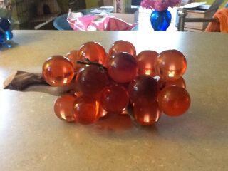 Vintage Mid Century Modern Lucite Orange grape Cluster 2