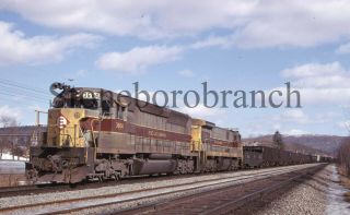 Slide - Erie Lacawanna 3664 Late Winter Freight; 2/1976 Pre - Conrail