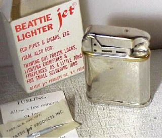 , Boxed Beattie Jet Cig & Pipe Lighter w/ Jet Cleaning TOOL,  Vtg 1950s 5