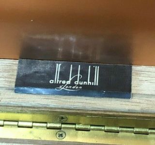 Vintage Alfred DUNHILL of London Wood Humidor Cigar Box Copper Lining Solid Wood 3