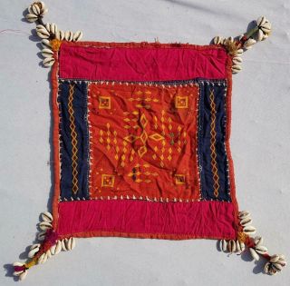 Vintage Boho Cowries Embroidery Rabari Ethnic Door Wall Tribal Hanging