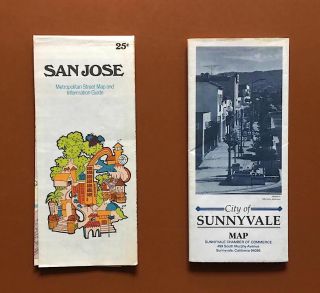 Vintage Street Maps Of San Jose And Sunnyvale 1970’s/1980’s