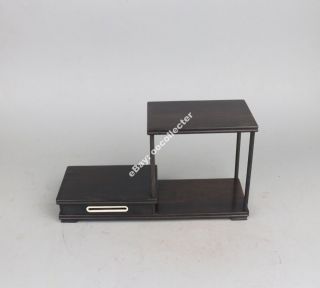 stand display pedestal black Ebony wood China rosewood shelf 高低黑檀木架子 2