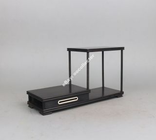 stand display pedestal black Ebony wood China rosewood shelf 高低黑檀木架子 3